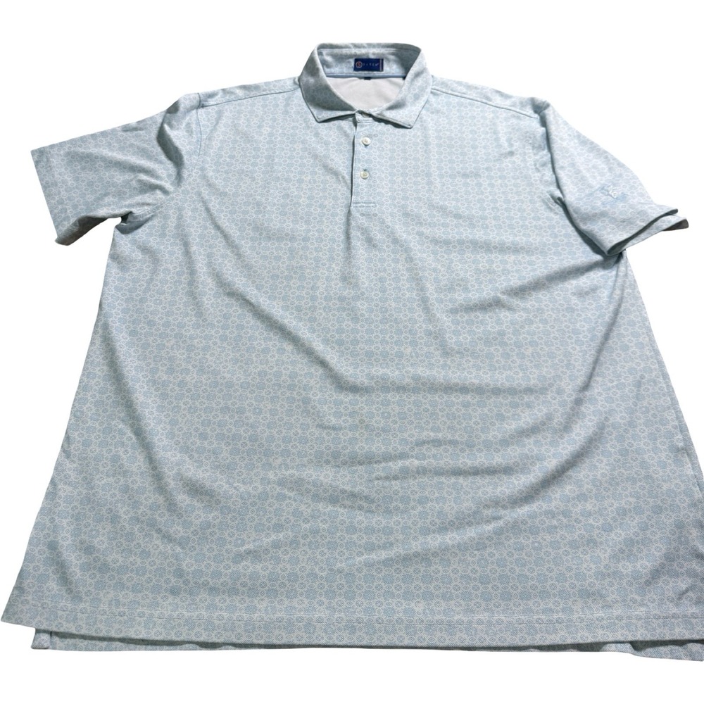 STITCH Golf The National Polo Men's L Blue Geo Print Stretch Performance